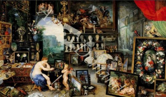 láminas y lienzos de  The Sense of Sight, 1617 (oil on panel)