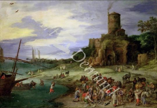 láminas y lienzos de  Fishermen on the Shore (oil on canvas)