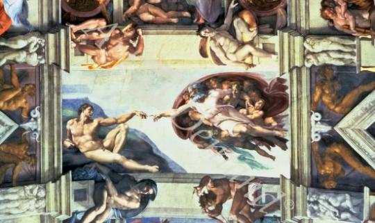 láminas y lienzos de  Sistine Chapel Ceiling: Creation of Adam, 1510 (fresco) (post-restoration)