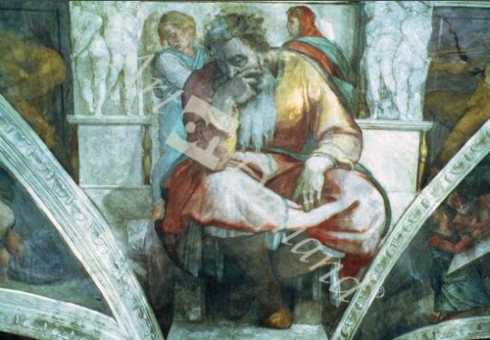 láminas y lienzos de  Sistine Chapel Ceiling: The Prophet Jeremiah (pre resoration)