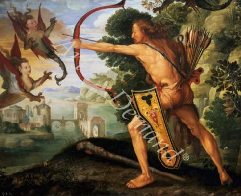 láminas y lienzos de Hercules and the Stymphalian birds, 1600 (oil on panel)
