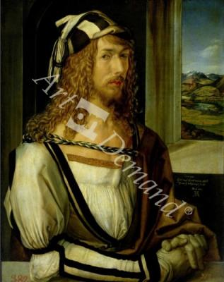 láminas y lienzos de Self Portrait with Gloves, 1498 (oil on panel)