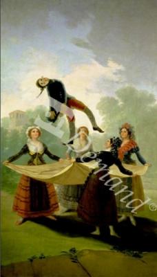 láminas y lienzos de El Pelele (The Puppet) 1791-2 (oil on canvas)