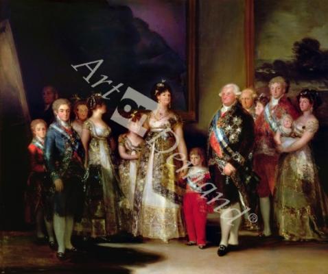 láminas y lienzos de Charles IV (1748-1819) and his family, 1800 (oil on canvas)