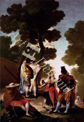láminas y lienzos de A Maja and Gallants, 1777 (oil on canvas)
