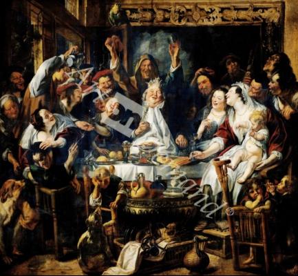 láminas y lienzos de The King is Drinking (oil on canvas)