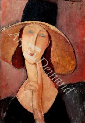 láminas y lienzos de Portrait of Jeanne Hebuterne in a large hat, c.1918-19 (oil on canvas)
