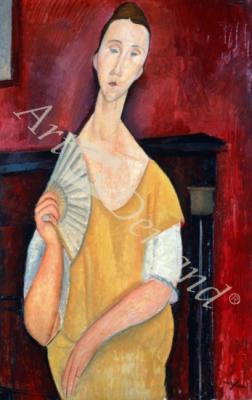 láminas y lienzos de Woman with a Fan (Lunia Czechowska) 1919 (oil on canvas)
