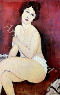 láminas y lienzos de Large Seated Nude (oil on canvas)