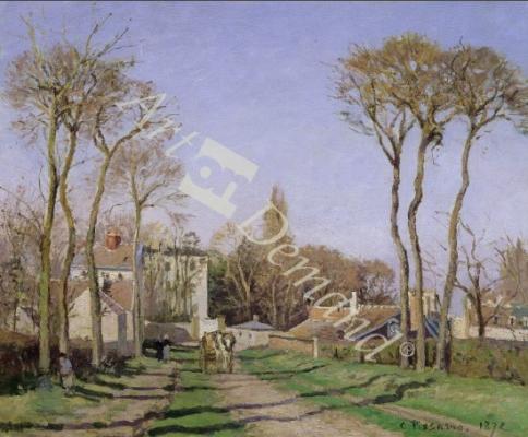 láminas y lienzos de Entrance to the Village of Voisins, Yvelines, 1872 (oil on canvas)