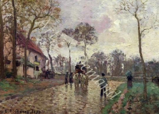 láminas y lienzos de The Coach to Louveciennes, 1870 (oil on canvas)