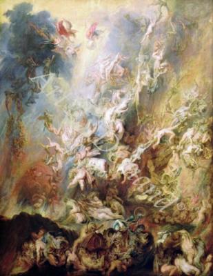 láminas y lienzos de The Fall of the Damned (oil on panel)