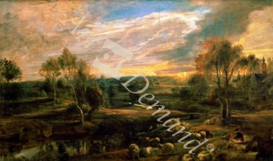 láminas y lienzos de A Landscape with a Shepherd and his Flock, c.1638 (oil on oak)