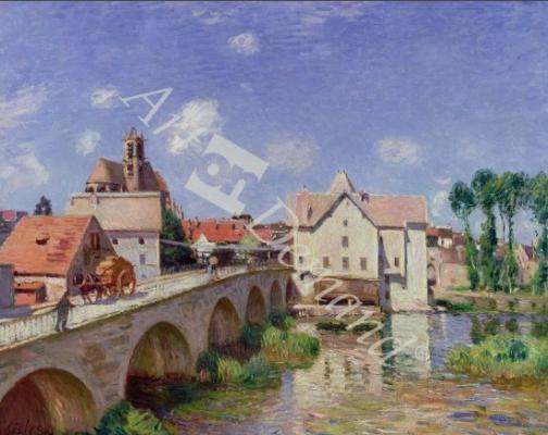 láminas y lienzos de The Bridge at Moret, 1893 (oil on canvas)
