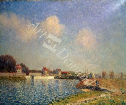 láminas y lienzos de The Loing at Saint-Mammes, 1885