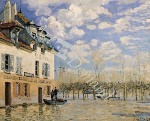láminas y lienzos de The Boat in the Flood, Port-Marly, 1876 (oil on canvas)