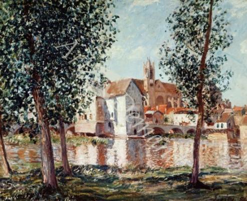 láminas y lienzos de The Loing at Moret, September Morning (oil on canvas)