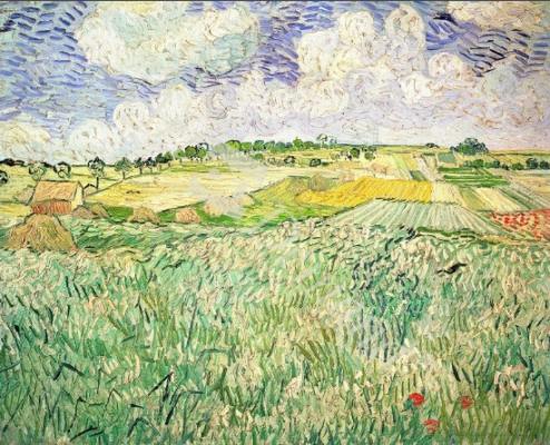 láminas y lienzos de The Plain at Auvers, 1890 (oil on canvas)