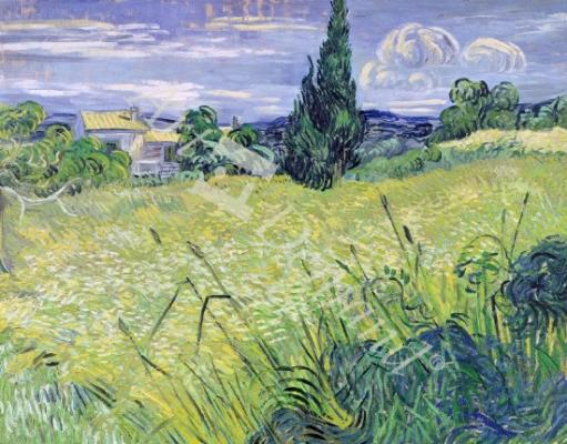 láminas y lienzos de Landscape with Green Corn, 1889 (oil on canvas)