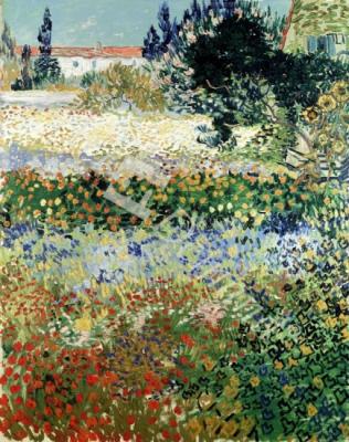 láminas y lienzos de Garden in Bloom, Arles, 1888 (oil on canvas)