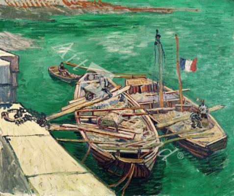 láminas y lienzos de Landing Stage with Boats, 1888 (oil on canvas)