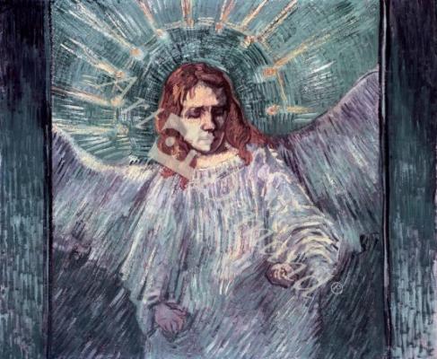 láminas y lienzos de Head of an Angel, after Rembrandt, 1889 (oil on canvas)