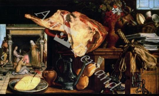 láminas y lienzos de Vanitas still life (Christ with Mary and Martha), 1552 (panel)