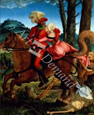 láminas y lienzos de The Knight, the Young Girl and Death (oil on panel)