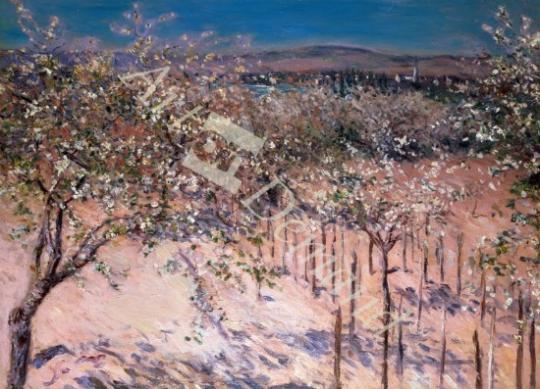 láminas y lienzos de  Orchard with Flowering Apple Trees, Colombes