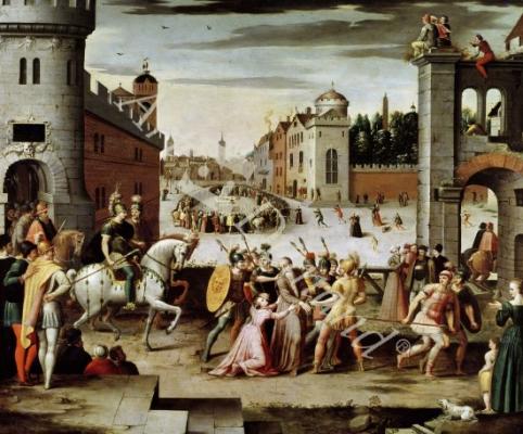 láminas y lienzos de  The Arrest and Supplication of Sir Thomas More (1478-1535) (oil on panel)