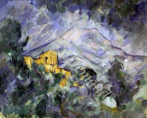 láminas y lienzos de  Montagne Sainte-Victoire and the Black Chateau, 1904-06 (oil on canvas)