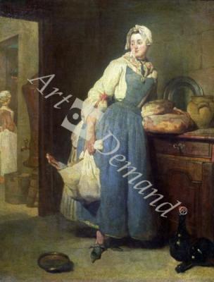 láminas y lienzos de The Kitchen Maid with Provisions, 1739 (oil on canvas)