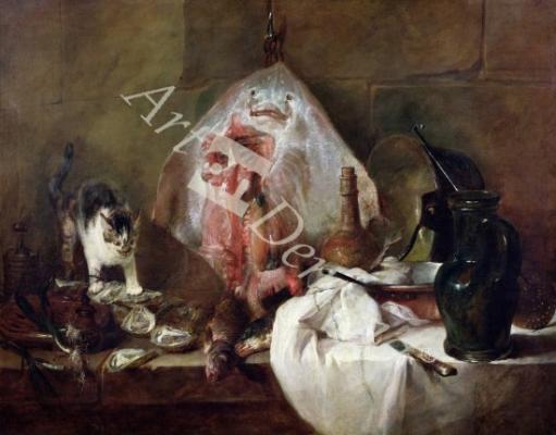 láminas y lienzos de The Ray or, The Kitchen Interior, 1728 (oil on canvas)