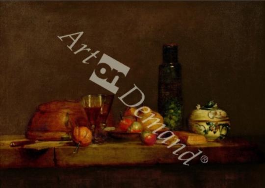 láminas y lienzos de Still Life with a Bottle of Olives, 1760 (oil on canvas)