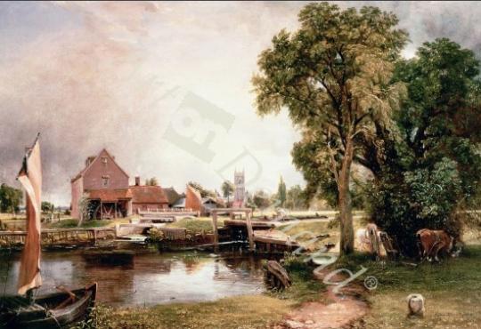 láminas y lienzos de Dedham Lock and Mill, 1820 (oil on canvas)