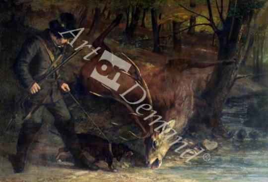 láminas y lienzos de The Death of the Stag, 1859 (oil on canvas)