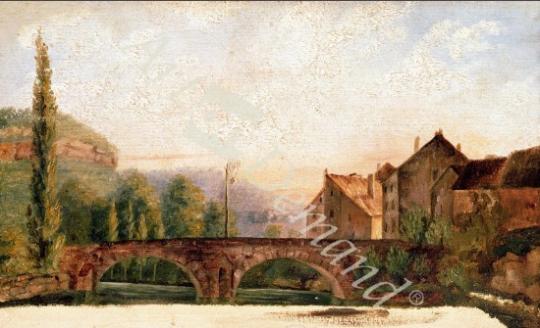 láminas y lienzos de The Pont de Nahin at Ornans, c.1837 (oil on canvas)