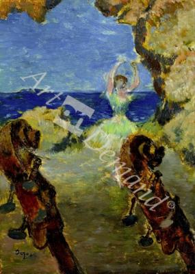 láminas y lienzos de The Ballet Dancer, 1891 (oil on mahogany panel) (see 141385)