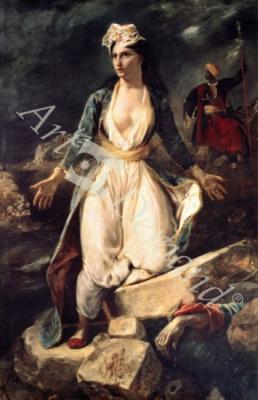láminas y lienzos de Greece expiring on the Ruins of Missolonghi, 1852 (oil on canvas)
