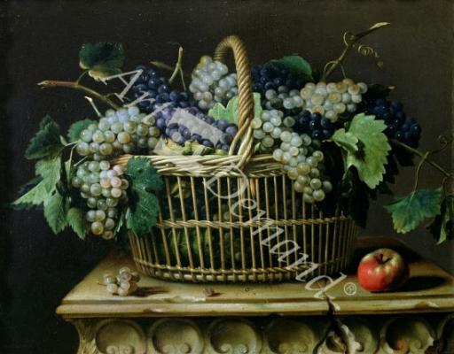 láminas y lienzos de A Basket of Grapes (oil on canvas)
