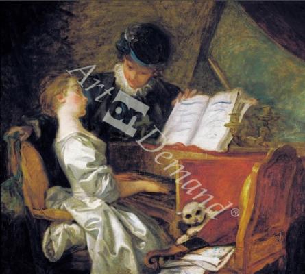 láminas y lienzos de The Music Lesson (oil on canvas)