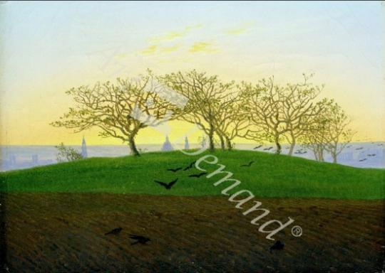 láminas y lienzos de Hills and Ploughed Fields near Dresden (oil on canvas)