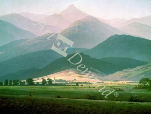 láminas y lienzos de Landscape in the Riesengebirge, 1810-11 (oil on canvas)