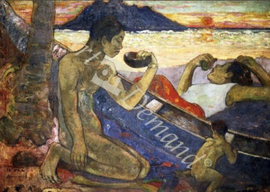 láminas y lienzos de A Canoe (Tahitian Family), 1896 (oil on canvas)