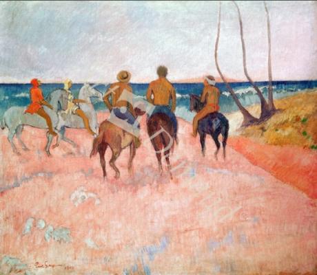 láminas y lienzos de Horseman on the Beach (Hiva Hoa) 1902 (oil on canvas)