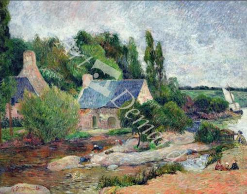 láminas y lienzos de Washerwomen at Pont-Aven, 1886 (oil on canvas)