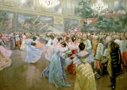 láminas y lienzos de  Court Ball at the Hofburg, 1900 (w/c)