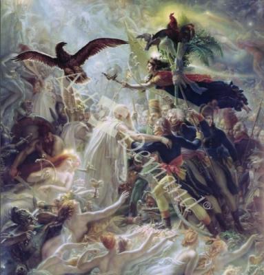 láminas y lienzos de The Apotheosis of the French Heros Who Died for Their Country During the War for Freedom, 1800-1802 (oil on canvas)