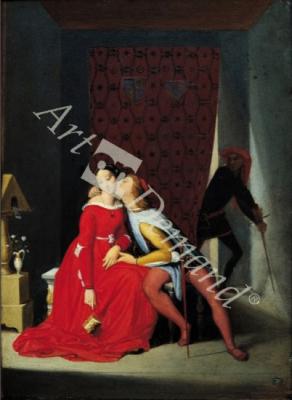 láminas y lienzos de Gianciotto Discovers Paolo and Francesca, 1814 (oil on canvas)