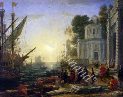 láminas y lienzos de Cleopatra Disembarking at Tarsus, 1642 (oil on canvas)